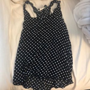 Lush Black and White Polka Dot Sleeveless Top